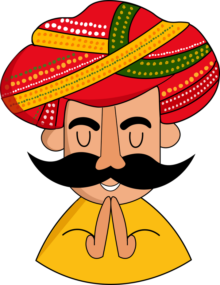 Indian man namaste greetings turban man rajasthani